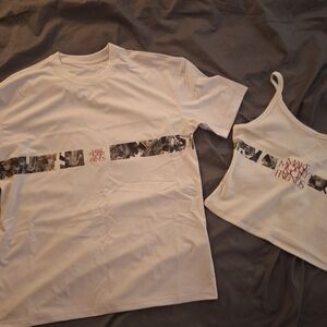 White Graphic Tee and Tank Set